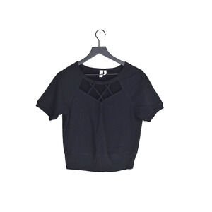 Z by Zella Cropped Black Sweatshirt w/ Cutout Front Size M